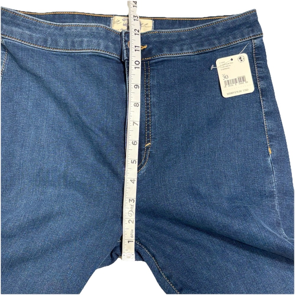 NEW Free People Riley Slit Skinny Jeans 30 Nightshade Blue Boho Stretch MSRP $78 - Picture 7 of 8